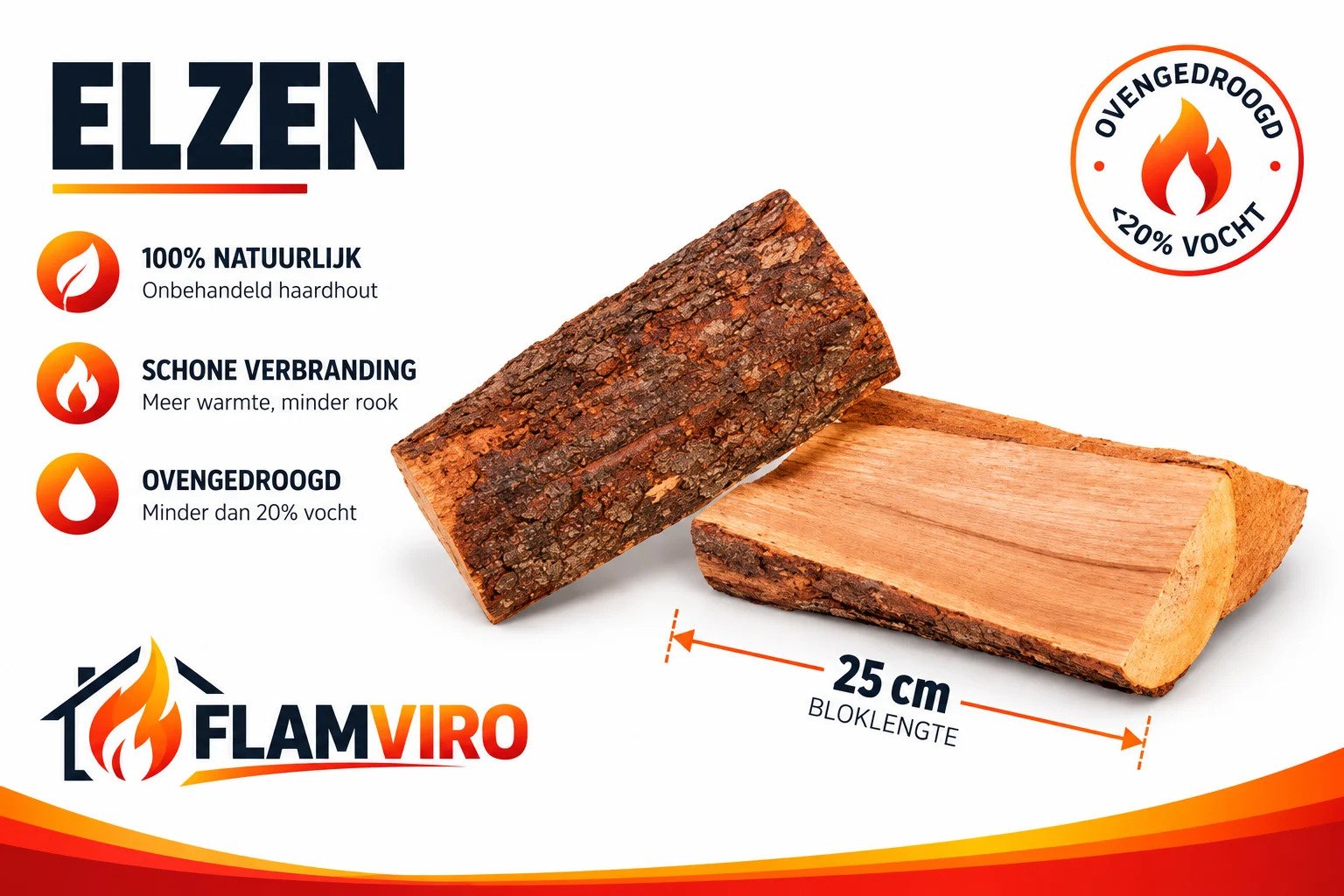 Elzen Haardhout Hele Pallet, Ovengedroogd, Direct Stookbaar – Bild 3