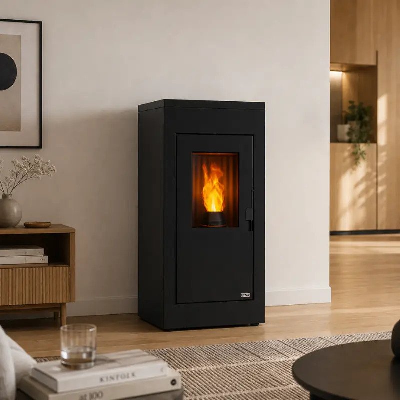 Luftdichter Pelletofen (konzentrischer Rauchrohranschluss oben) – Vulcano Silenzio UP – 9,2 kW – Bild 2